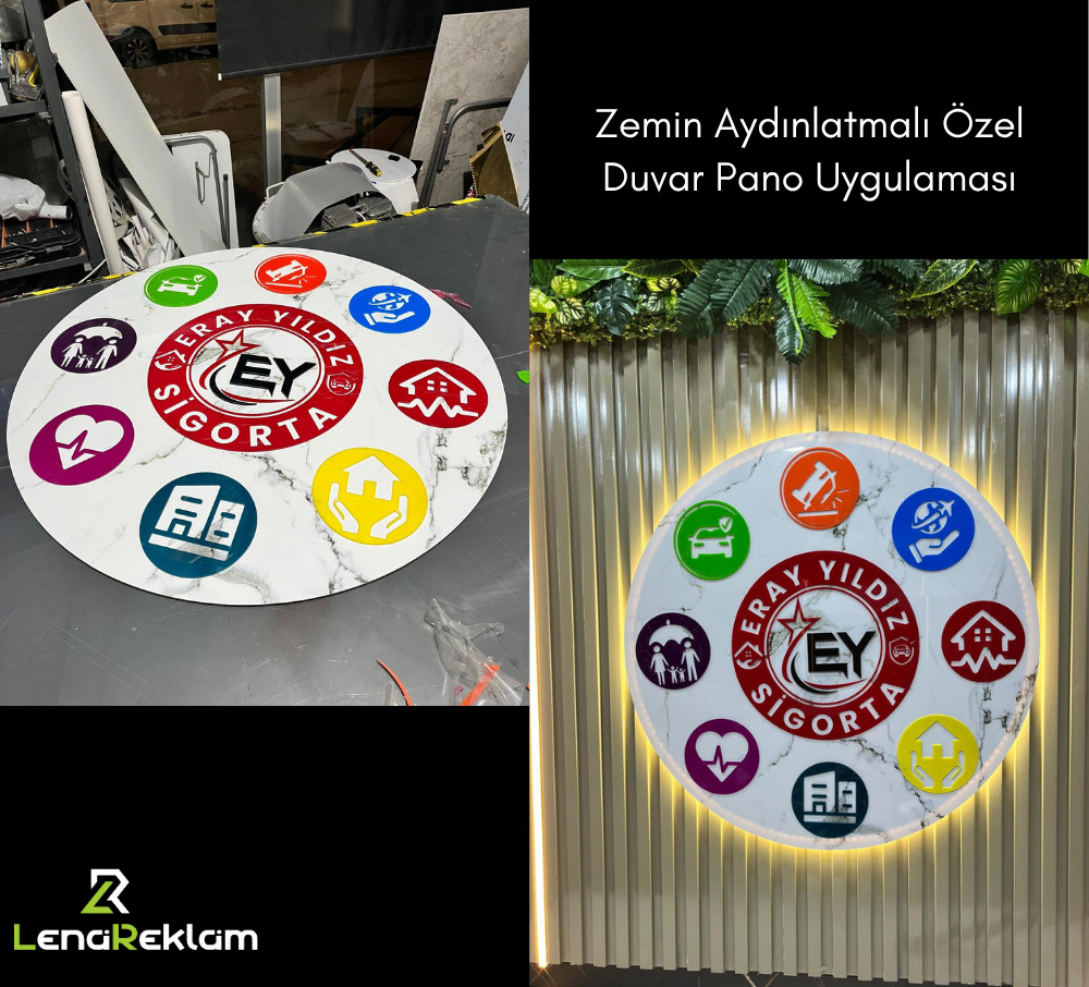 Eray Yıldız Sigorta Işıklı Kutu Harf Tabela ve Cephe Reklam Uygulaması