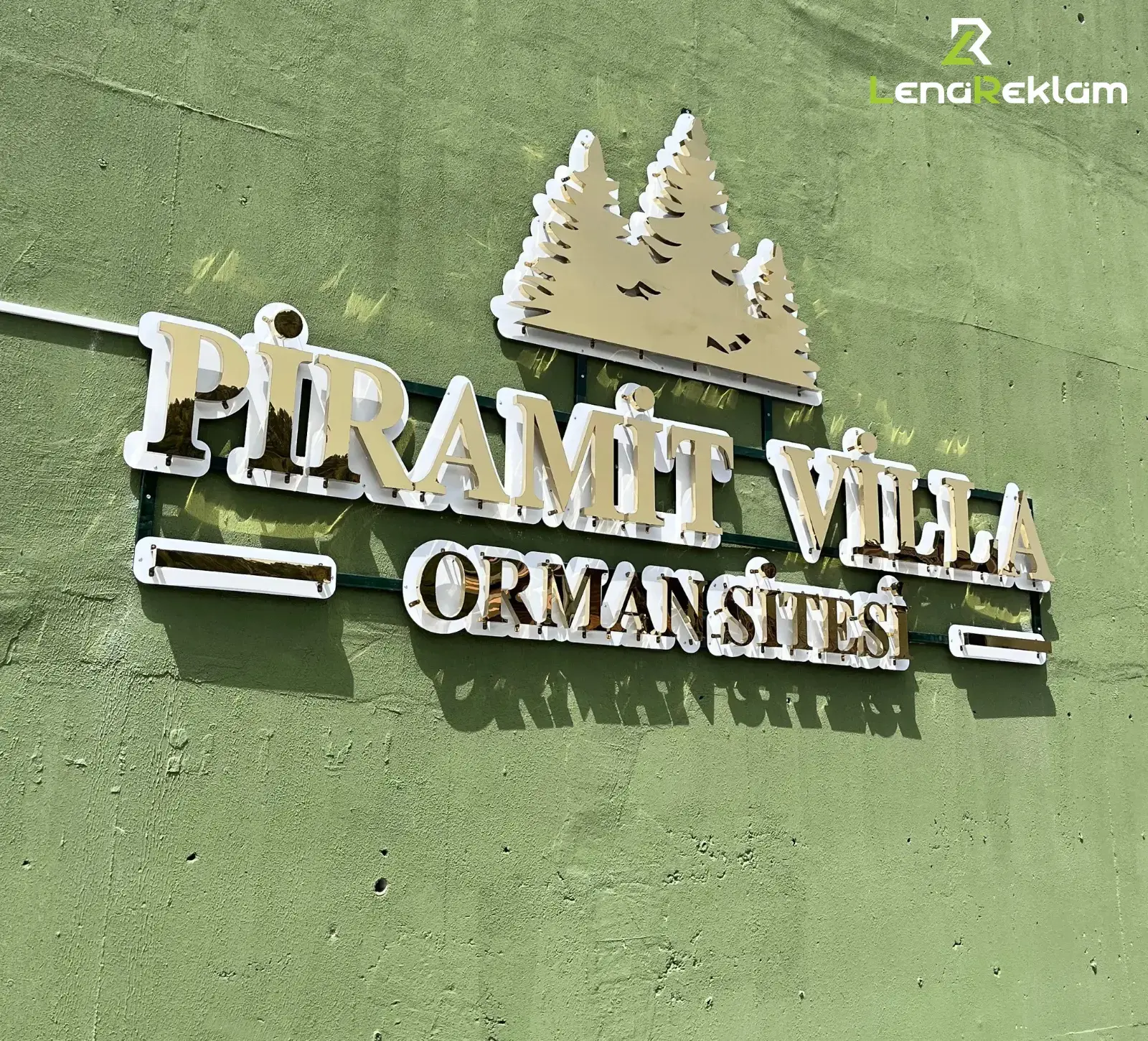 Piramit Villa Orman Sitesi Krom Endirekt Kutu Harf Tabela