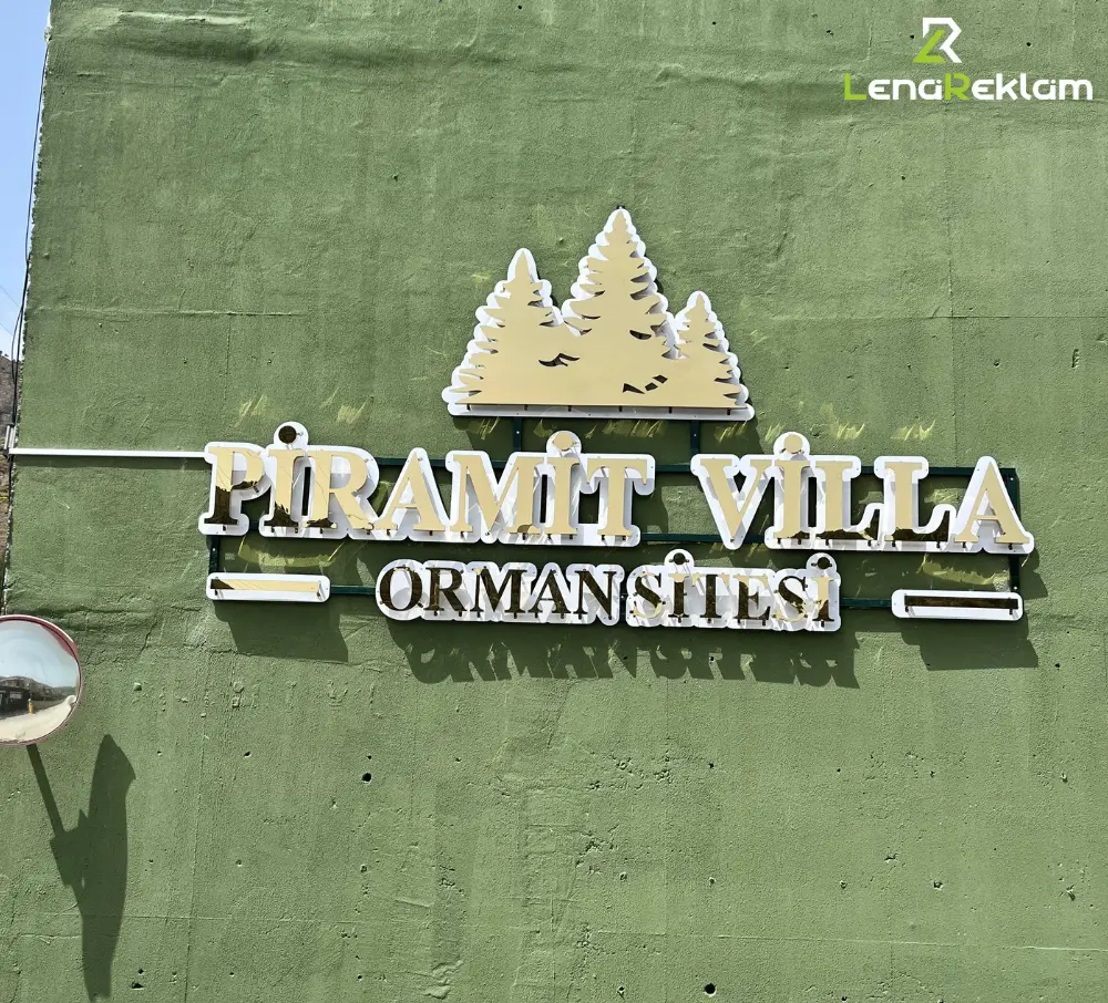 Piramit Villa Orman Sitesi Krom Endirekt Kutu Harf Tabela