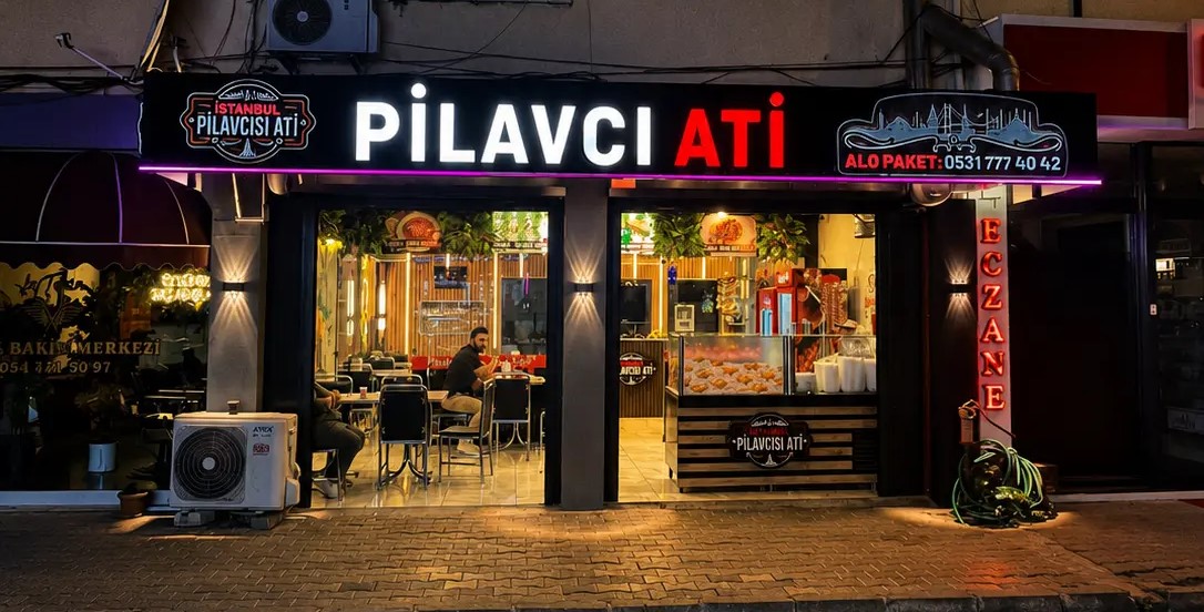 İstanbul Pilavcısı Ati Işıklı Kutu Harf Tabela, Cephe ve İç Mekân Dekorasyon Uygulaması